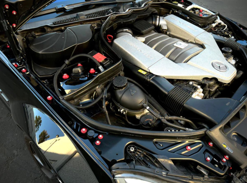 Titanium Mercedes 2008-2014 C-Class Dress Up Engine Bay Hardware Kit (W204)