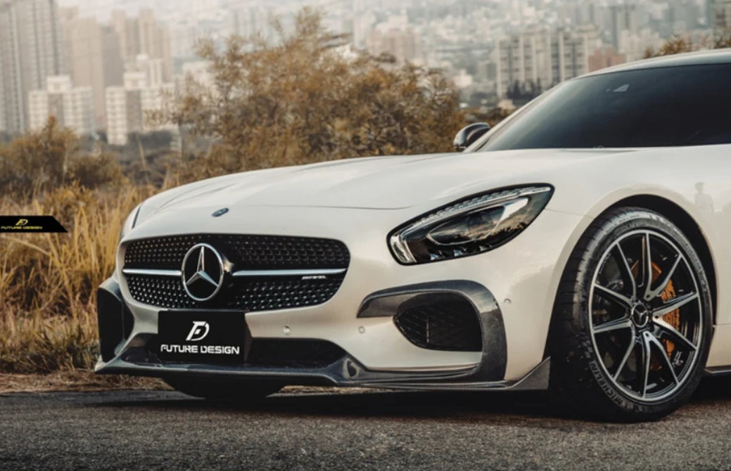 Future Design RT Style Carbon Fiber Front Lip for Mercedes Benz AMG GT/S/C