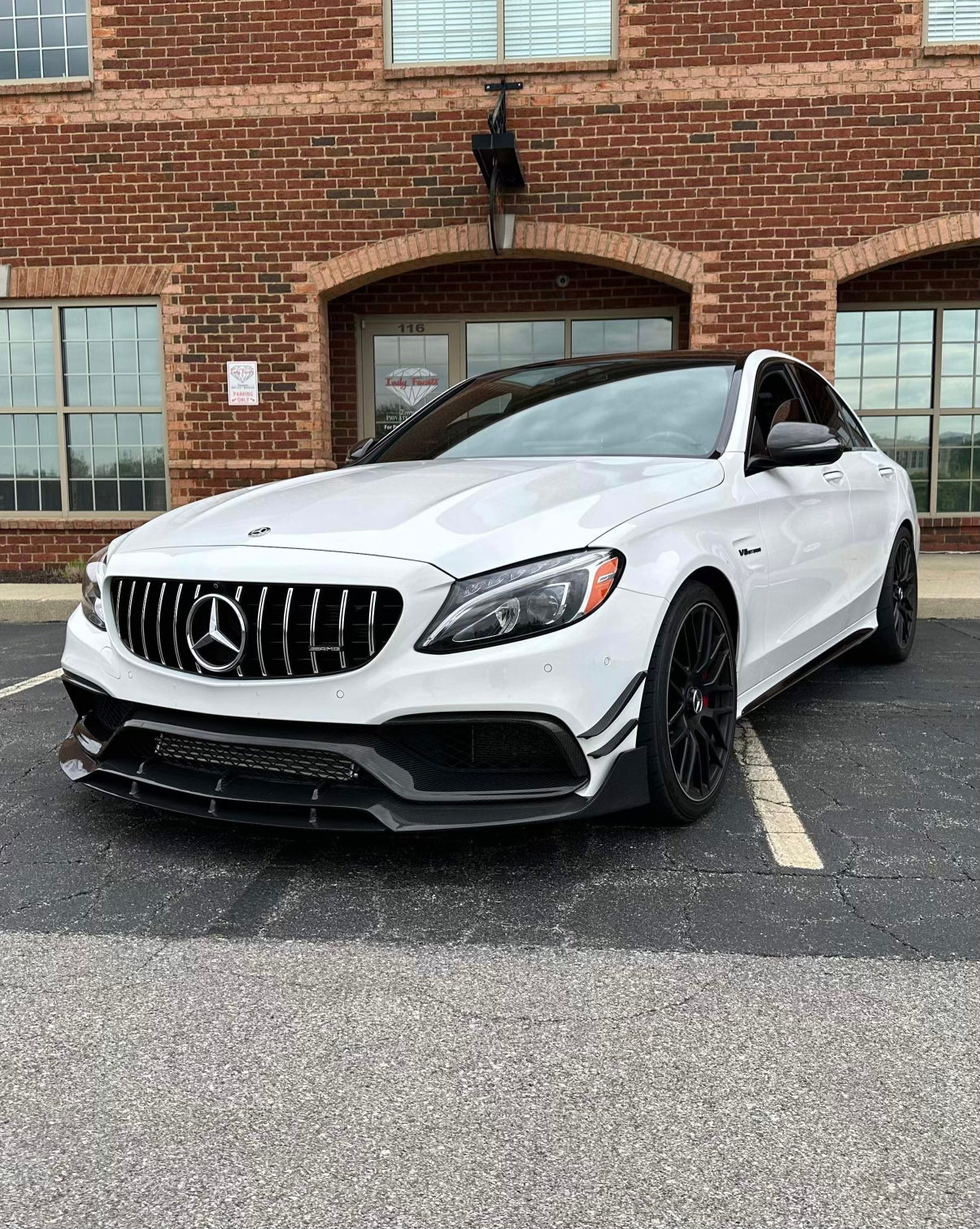 W205 Carbon fiber front lip Coupe / Sedan