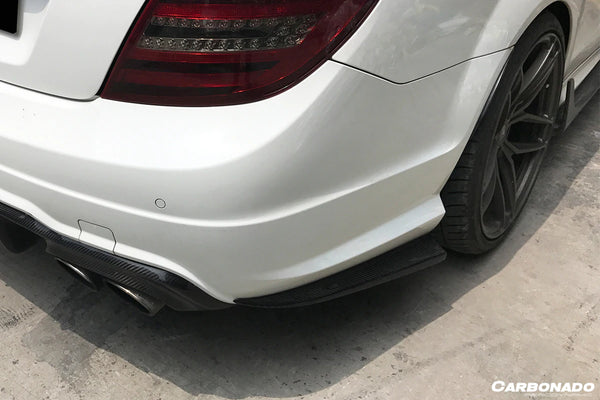 W204 C63 AMG RZS Style Carbon Fiber Rear Bumper Extensions