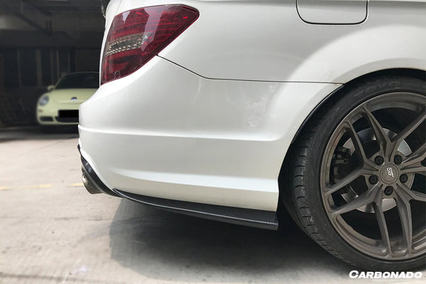 W204 C63 AMG RZS Style Carbon Fiber Rear Bumper Extensions