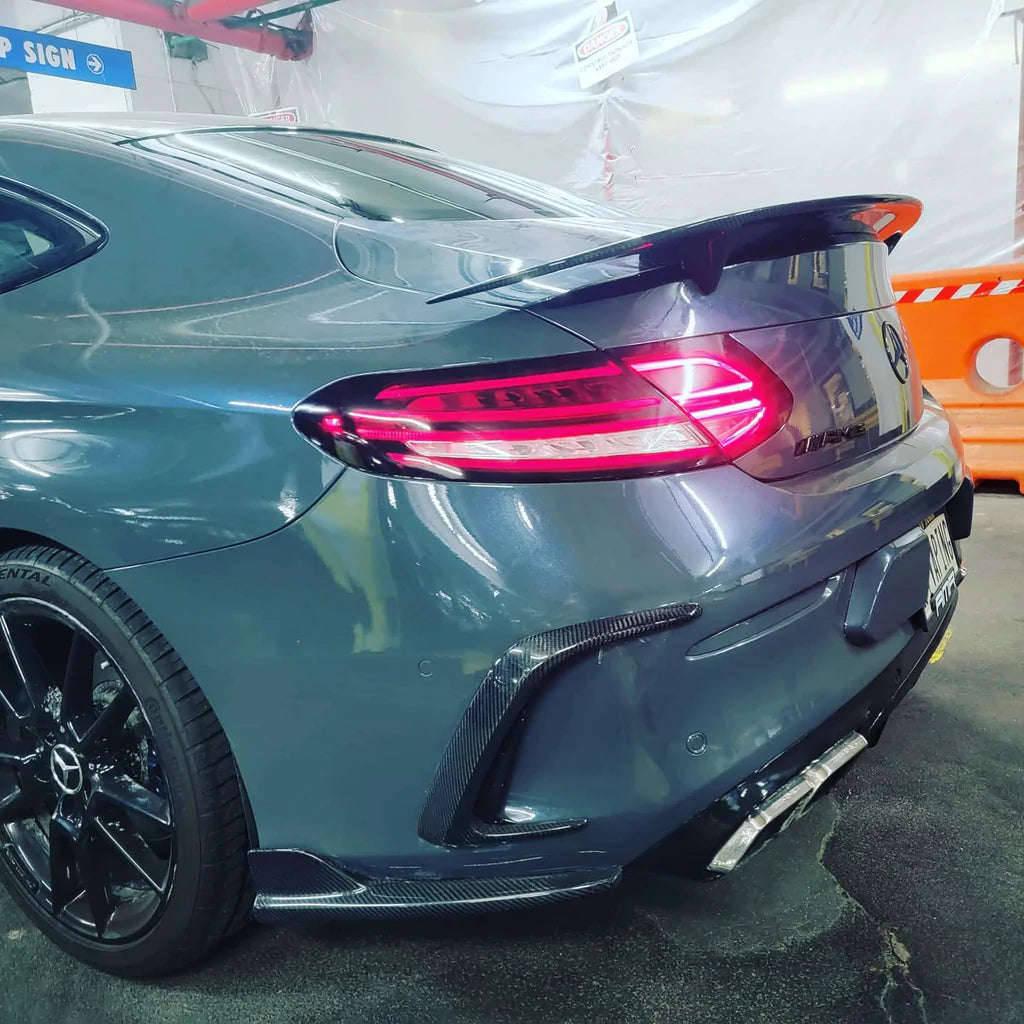 Carbon Fiber Rear Bumper Canards Valences Trim