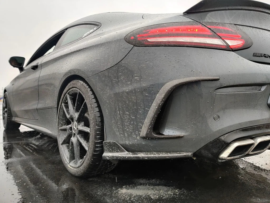 Carbon Fiber Rear Bumper Canards Valences Trim