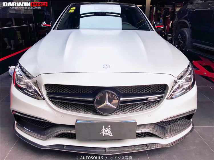 W205 C63/S AMG Carbon Fiber Front Bumper Trim Set (6pcs)
