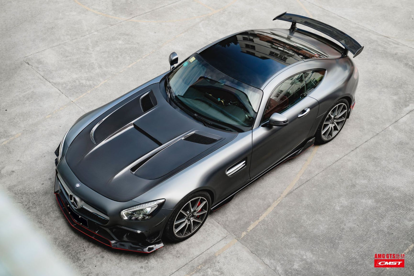 CMST Tuning Carbon Fiber Hood Black Series Style for Mercedes Benz C190