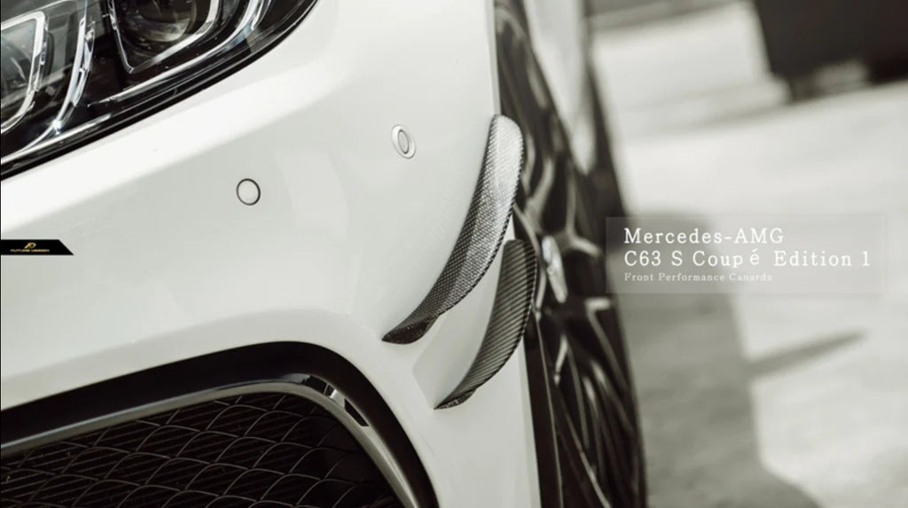 Carbon W205 C63 AMG Sedan / Coupe Carbon Fiber Front Canards