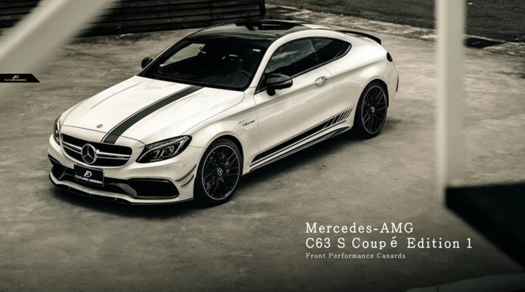 Carbon W205 C63 AMG Sedan / Coupe Carbon Fiber Front Canards