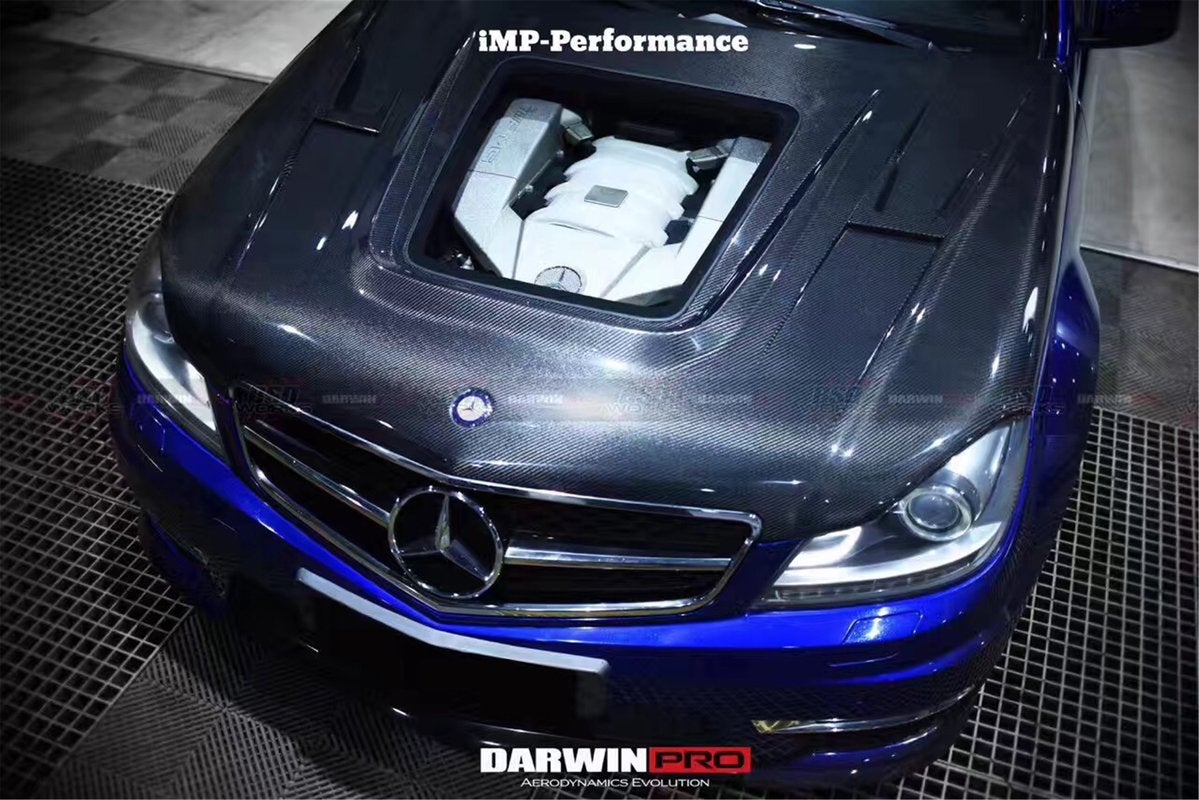 2012-2014 Mercedes Benz W204 C63 AMG IMP Style Carbon Fiber Hood (Darwin Pro)