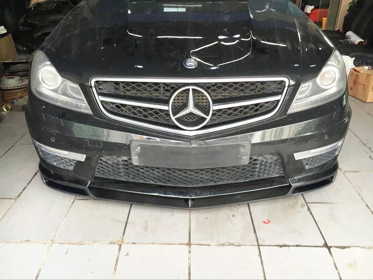 W204 C63 V Style Carbon Fiber Front Lip