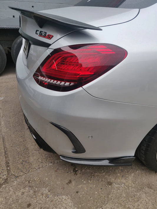 Aero Republic Carbon Fiber Rear Bumper Canards (W205 C300 C43 C63 C63S AMG Sedan)
