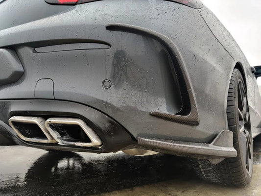 Carbon Fiber Rear Bumper Canards Valences Trim