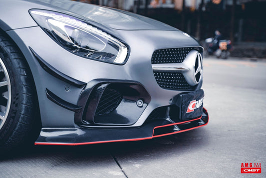 Carbon Fiber Front Bumper Canards for Mercedes Benz C190 AMG GT GTS 2016-17