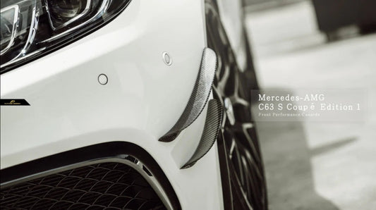 Carbon W205 C63 AMG Sedan / Coupe Carbon Fiber Front Canards