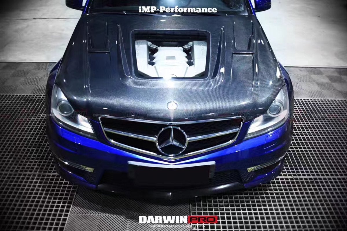 2012-2014 Mercedes Benz W204 C63 AMG IMP Style Carbon Fiber Hood (Darwin Pro)